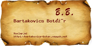Bartakovics Botár névjegykártya